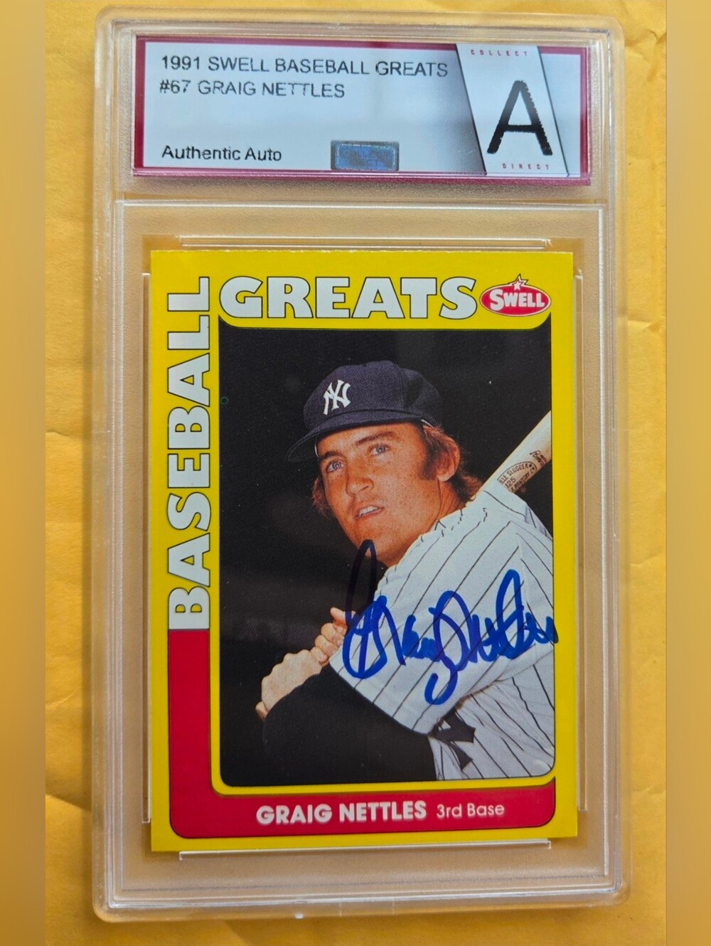 Graig Nettles Authentic Autograph #67 1991 Swell Baseball Greats Yankees